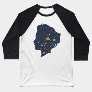 Woman landscape universe silhouette Baseball T-Shirt